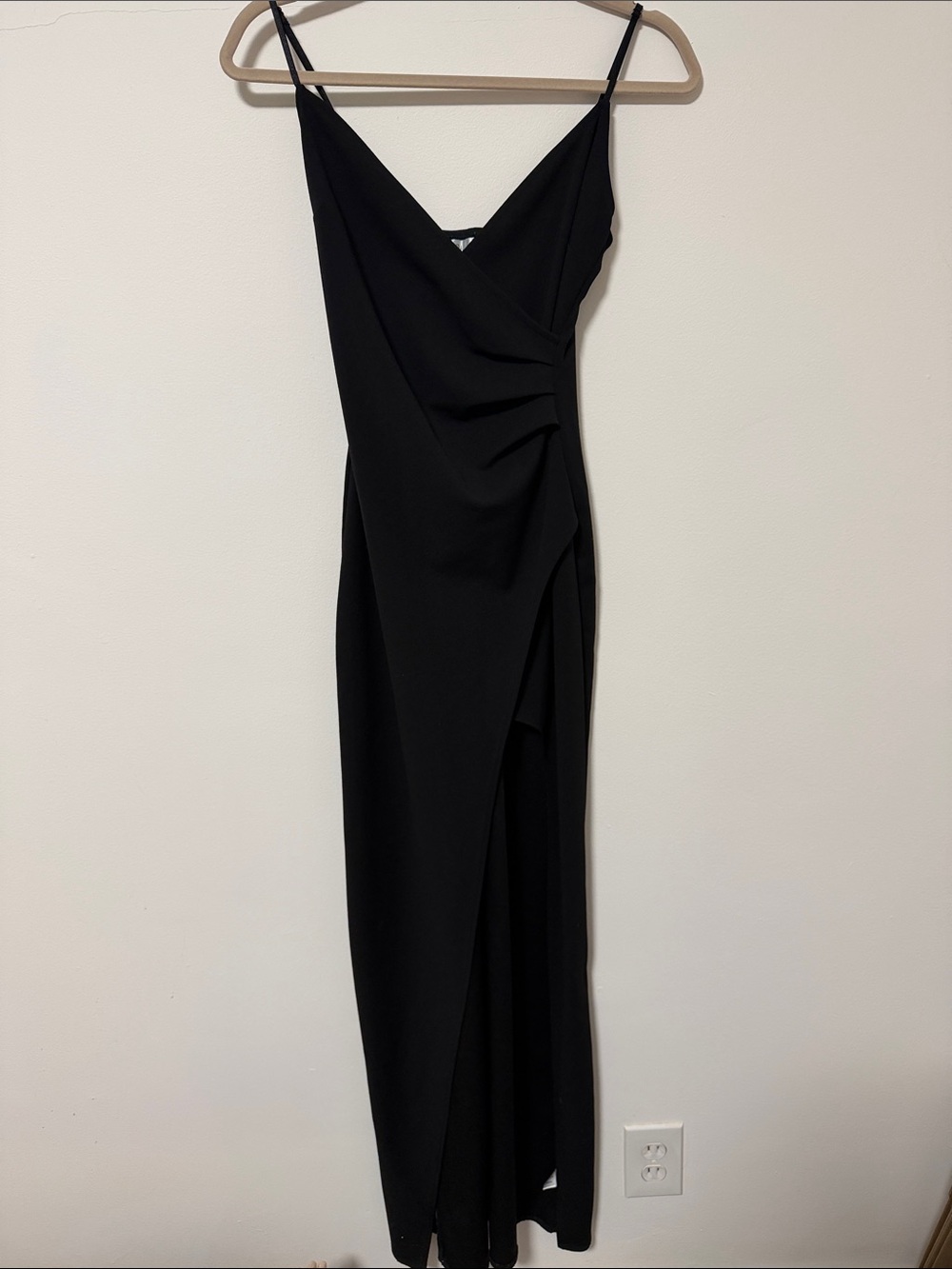 Honey and Rosie Black Draped Slip Maxi Dress
